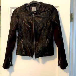 Halogen black leather Jacket. Size S.
